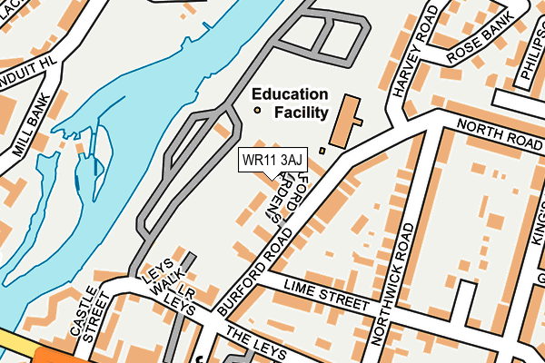 WR11 3AJ map - OS OpenMap – Local (Ordnance Survey)
