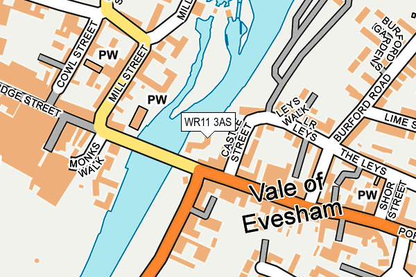 WR11 3AS map - OS OpenMap – Local (Ordnance Survey)