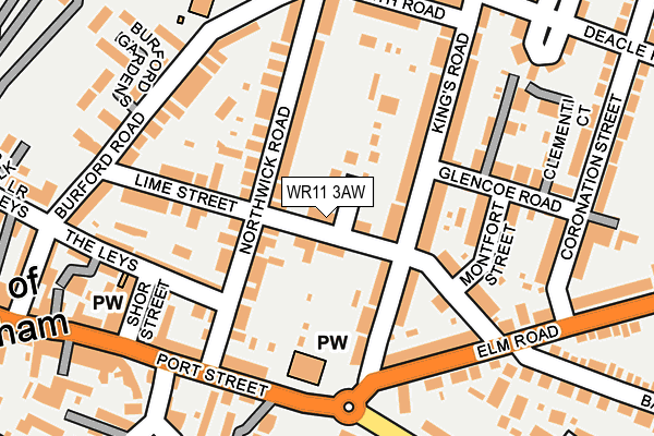 WR11 3AW map - OS OpenMap – Local (Ordnance Survey)