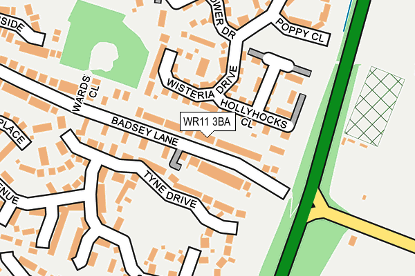 WR11 3BA map - OS OpenMap – Local (Ordnance Survey)