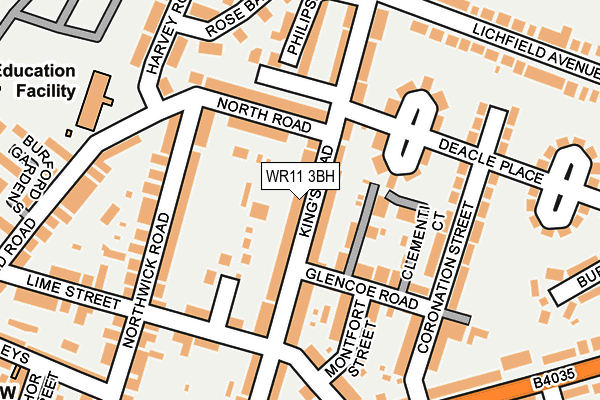 WR11 3BH map - OS OpenMap – Local (Ordnance Survey)