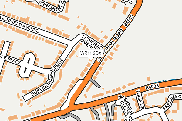 WR11 3DX map - OS OpenMap – Local (Ordnance Survey)