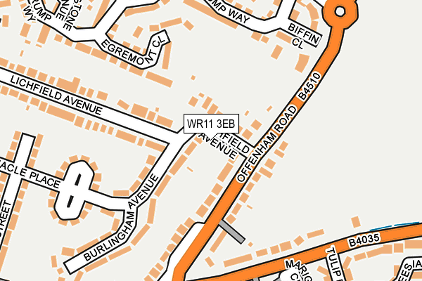 WR11 3EB map - OS OpenMap – Local (Ordnance Survey)