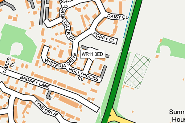 WR11 3ED map - OS OpenMap – Local (Ordnance Survey)
