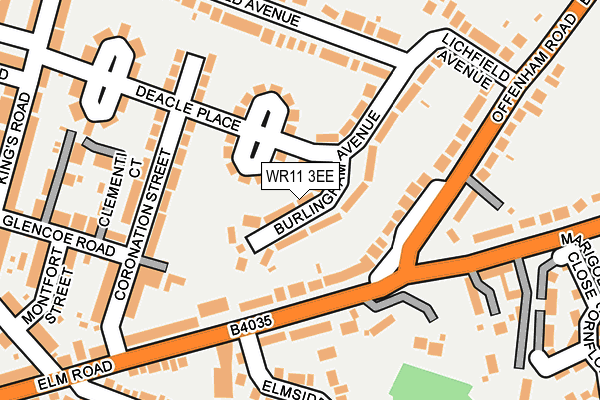 WR11 3EE map - OS OpenMap – Local (Ordnance Survey)
