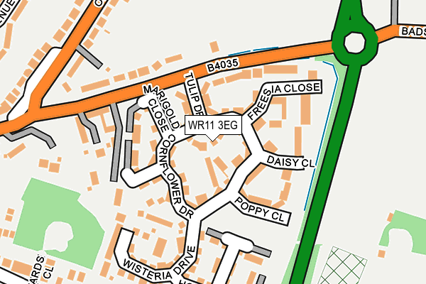 WR11 3EG map - OS OpenMap – Local (Ordnance Survey)