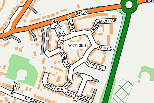 WR11 3EH map - OS OpenMap – Local (Ordnance Survey)