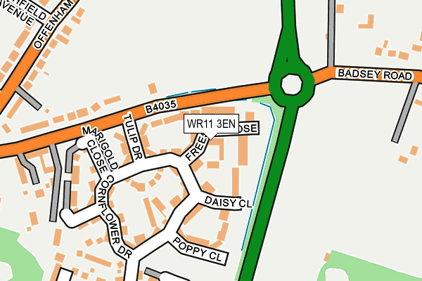 WR11 3EN map - OS OpenMap – Local (Ordnance Survey)