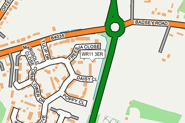 WR11 3ER map - OS OpenMap – Local (Ordnance Survey)