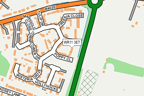 WR11 3ET map - OS OpenMap – Local (Ordnance Survey)