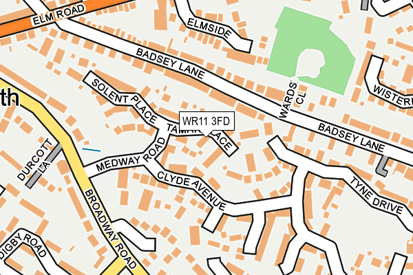WR11 3FD map - OS OpenMap – Local (Ordnance Survey)
