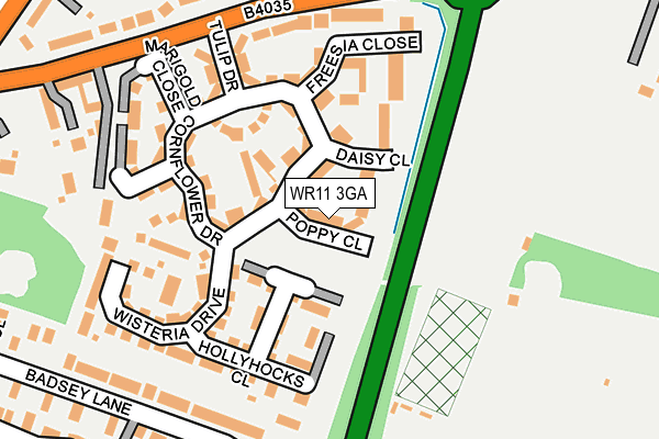 WR11 3GA map - OS OpenMap – Local (Ordnance Survey)
