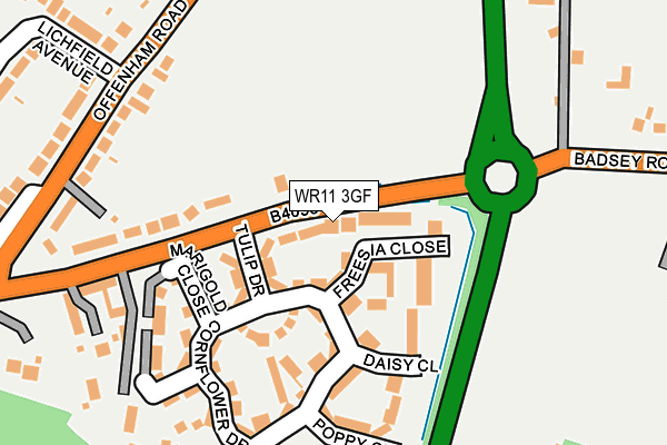 WR11 3GF map - OS OpenMap – Local (Ordnance Survey)