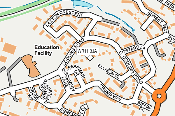 WR11 3JA map - OS OpenMap – Local (Ordnance Survey)