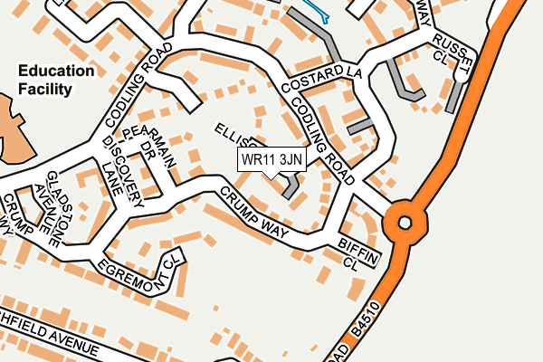 WR11 3JN map - OS OpenMap – Local (Ordnance Survey)