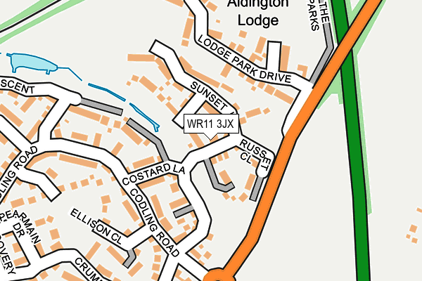 WR11 3JX map - OS OpenMap – Local (Ordnance Survey)