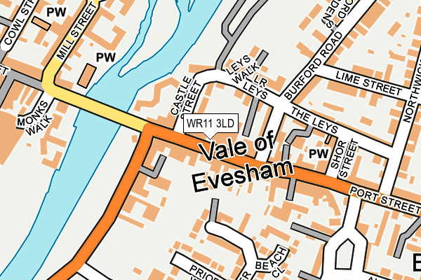 Map of THE REGAL EVESHAM LTD at local scale