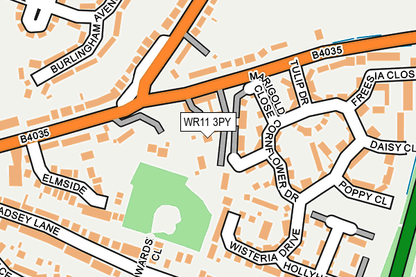 WR11 3PY map - OS OpenMap – Local (Ordnance Survey)