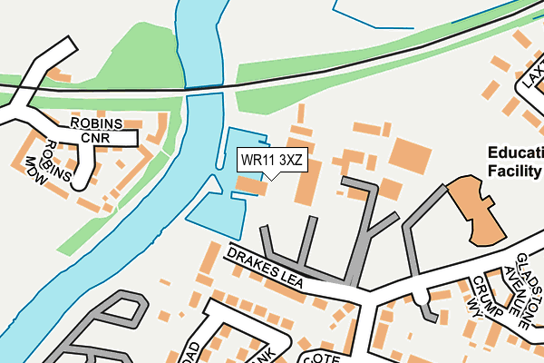 WR11 3XZ map - OS OpenMap – Local (Ordnance Survey)