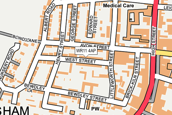 WR11 4AP map - OS OpenMap – Local (Ordnance Survey)