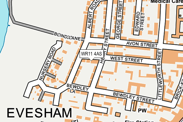 WR11 4AS map - OS OpenMap – Local (Ordnance Survey)