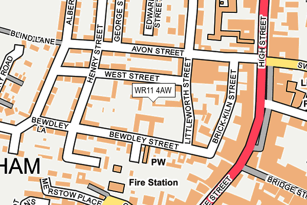 WR11 4AW map - OS OpenMap – Local (Ordnance Survey)