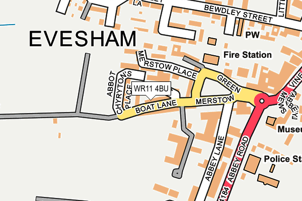 WR11 4BU map - OS OpenMap – Local (Ordnance Survey)