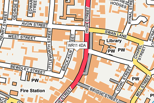 WR11 4DA map - OS OpenMap – Local (Ordnance Survey)