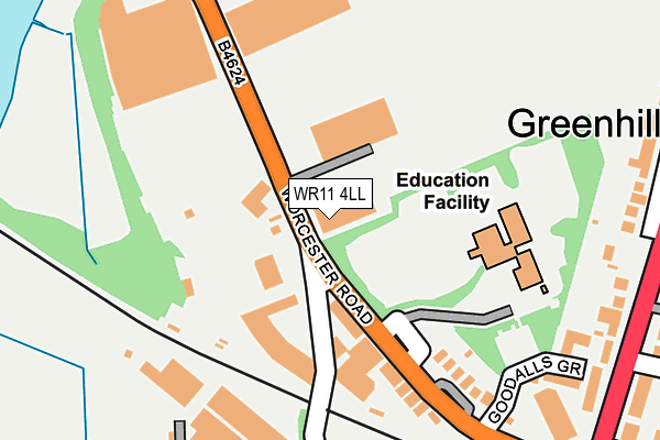 WR11 4LL map - OS OpenMap – Local (Ordnance Survey)