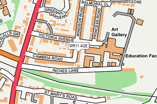 WR11 4QE map - OS OpenMap – Local (Ordnance Survey)