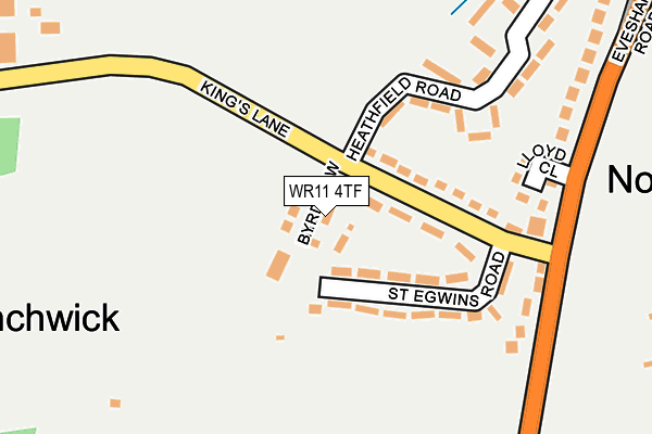 WR11 4TF map - OS OpenMap – Local (Ordnance Survey)
