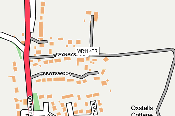 WR11 4TR map - OS OpenMap – Local (Ordnance Survey)