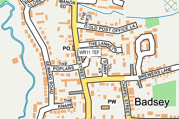 WR11 7EF map - OS OpenMap – Local (Ordnance Survey)