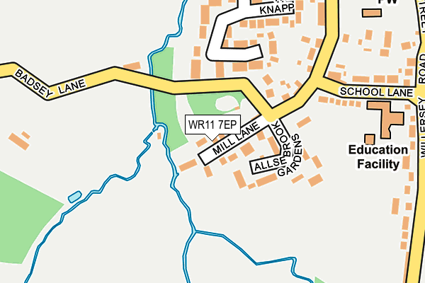 WR11 7EP map - OS OpenMap – Local (Ordnance Survey)