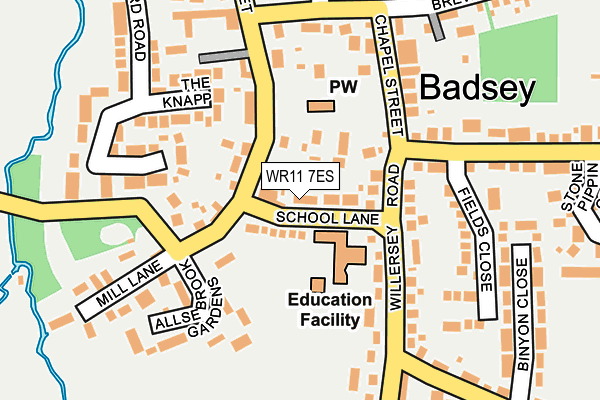 WR11 7ES map - OS OpenMap – Local (Ordnance Survey)