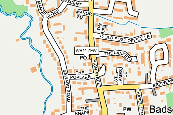 WR11 7EW map - OS OpenMap – Local (Ordnance Survey)