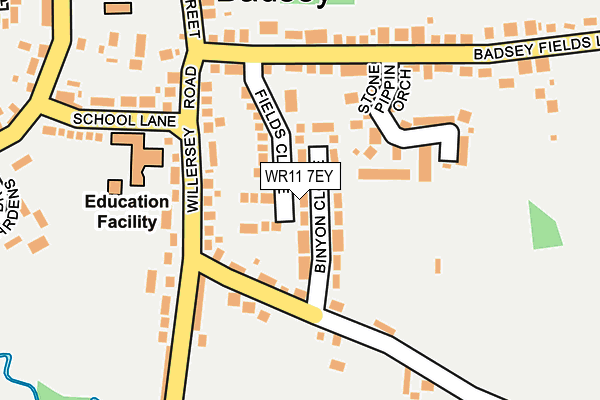 WR11 7EY map - OS OpenMap – Local (Ordnance Survey)