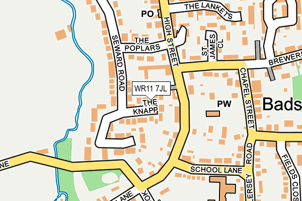 WR11 7JL map - OS OpenMap – Local (Ordnance Survey)