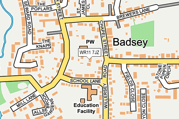 WR11 7JZ map - OS OpenMap – Local (Ordnance Survey)