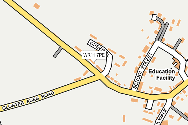 WR11 7PE map - OS OpenMap – Local (Ordnance Survey)