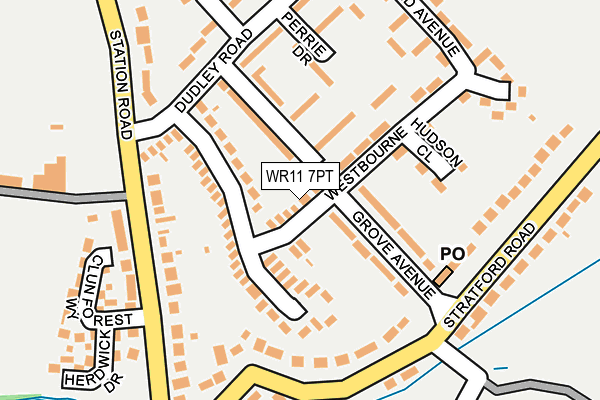 WR11 7PT map - OS OpenMap – Local (Ordnance Survey)