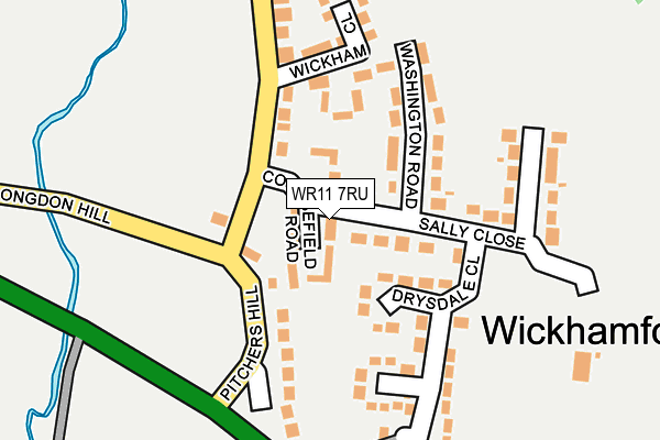 WR11 7RU map - OS OpenMap – Local (Ordnance Survey)