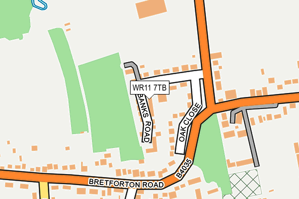 WR11 7TB map - OS OpenMap – Local (Ordnance Survey)