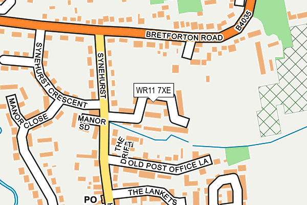 WR11 7XE map - OS OpenMap – Local (Ordnance Survey)