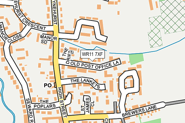 WR11 7XF map - OS OpenMap – Local (Ordnance Survey)