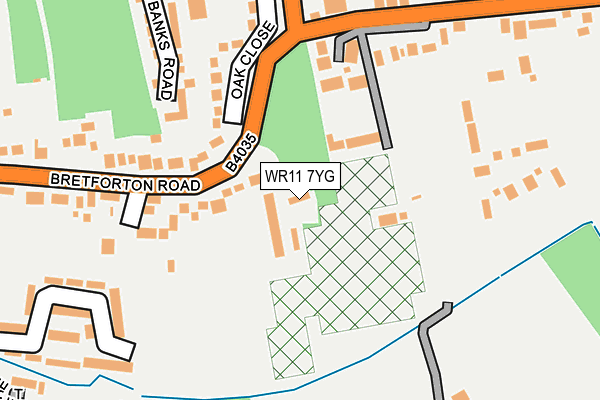 WR11 7YG map - OS OpenMap – Local (Ordnance Survey)