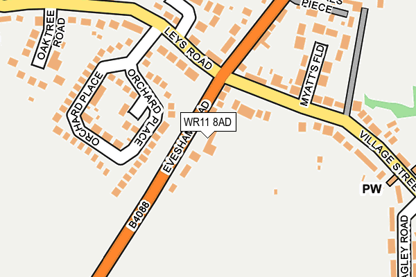 WR11 8AD map - OS OpenMap – Local (Ordnance Survey)