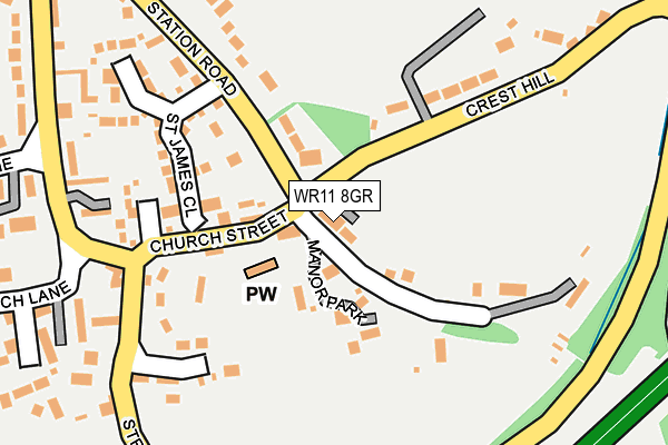 WR11 8GR map - OS OpenMap – Local (Ordnance Survey)