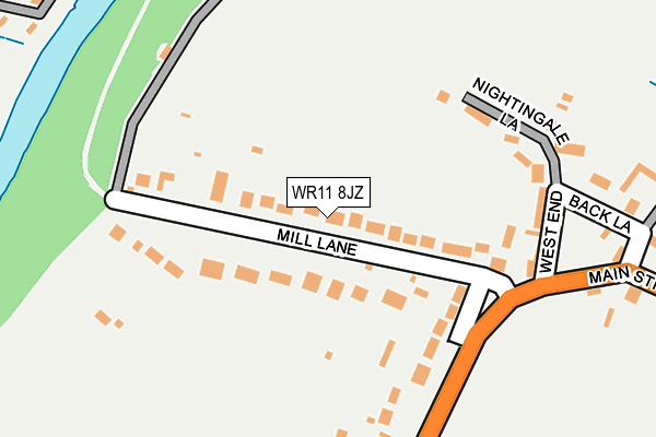 WR11 8JZ map - OS OpenMap – Local (Ordnance Survey)