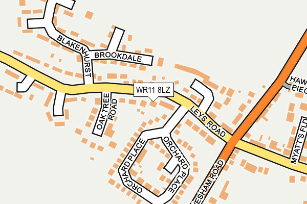 WR11 8LZ map - OS OpenMap – Local (Ordnance Survey)